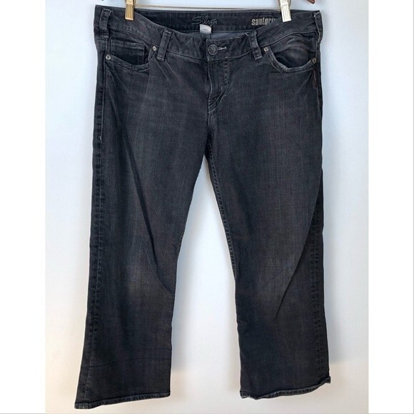 Silver Jeans Santorini Washed Black Crop Jeans 36 - Picture 1 of 8